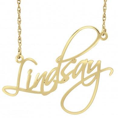 Large Calligraphy Nameplate Necklace  Apparel & Accessories > Jewelry > Necklaces